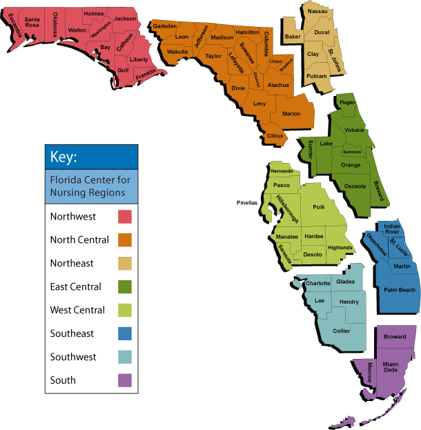 County map of Florida